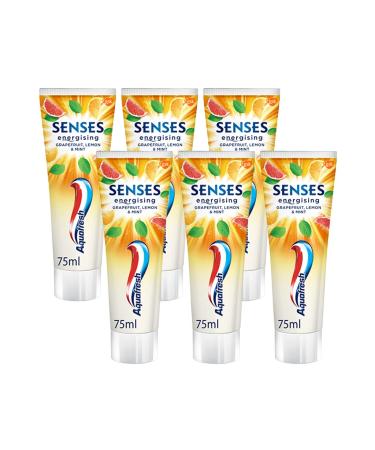 Aquafresh Senses Grapefruit Lemon and Mint 6 x 75 ml
