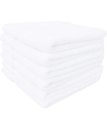 Everplush Classic Hotel Towels 6 Pack White Terry Washcloths - Set of 6 - Buy Online on GoSupps.com
