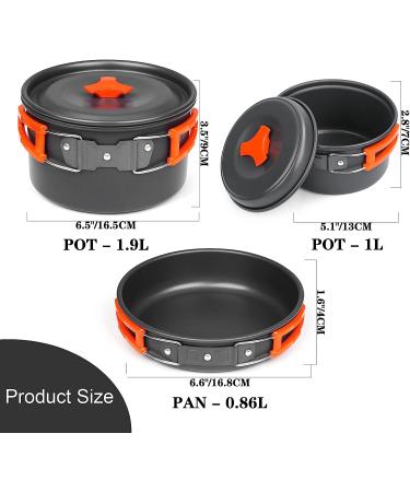 Bisgear Camping Cookware Mess Kit - Backpacking Pots and Pans Set with Cups, Plates, Flatware - Blue Camping Cooking Accessories - Buy Online on GoSupps.com