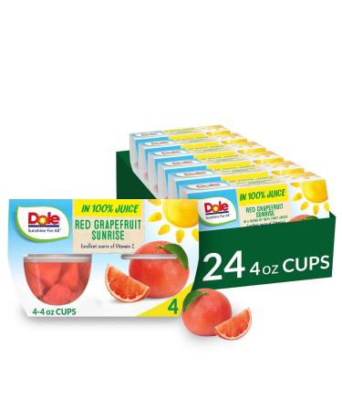 Dole Fruit Bowls Red Grapefruit Sunrise in 100% Juice, Gluten Free Healthy Snack, 4 Oz, 24 Total Cups 24 Count (Pack of 1)