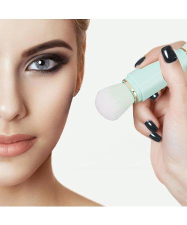 Double Head Retractable Powder Brush | Ergonomic Blue Makeup Brush for Portable Use - Ideal for Home & Travel - Buy Online on GoSupps.com