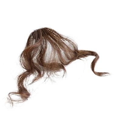 Bangs Curly Hair Bangs Clip Natural Style Black Dark Brown Light Brown Synthetic Heat-Resistant Fiber Suitable for Women for Women Curved Bangs for Daily Wear (Color : Natural Color)