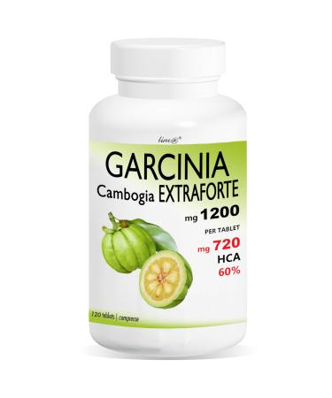 Garcinia Cambogia Extraforte 1200mg per tablet - 120 tablets - 100% pure (720mg HCA per tablet) 100% natural - Italian product