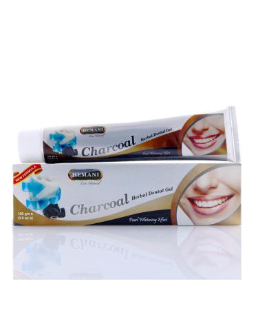 Hemani Natural Charcoal Toothpaste (3.5oz/100g) - Whitening Gum Strengthening & Fresh Breath with Charcoal Extract Neem Anti-Plaque with Mint & Licorice Extract.