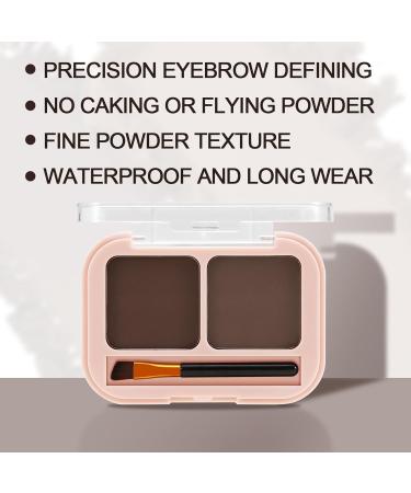 Buy Waterproof Eyebrow Powder - 2 Shades Palette with Brush | Long-Lasting Eyebrow Filler #003 Dark Brown - International Shipping Available - Buy Online on GoSupps.com