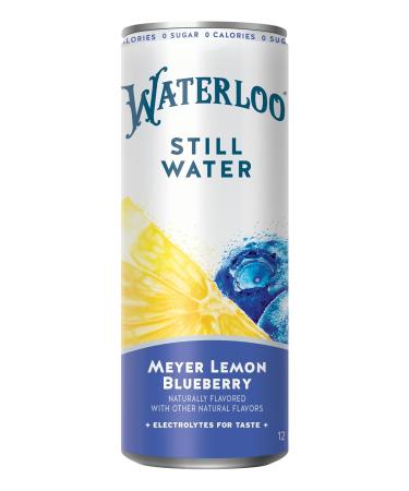 Shop Waterloo Still Water - Meyer Lemon Blueberry | Zero Calories Sugar & Sodium | 12 Fl Oz Cans (Pack of 12) - International Shipping Available - Buy Online on GoSupps.com
