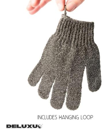 Bamboo Exfoliating Gloves - Eco-Friendly Body Scrub Mitts for Smooth Skin - Gentle Exfoliation for Ingrown Hair and Dead Skin - Blue Microfibre Bath Glove - Buy Online on GoSupps.com