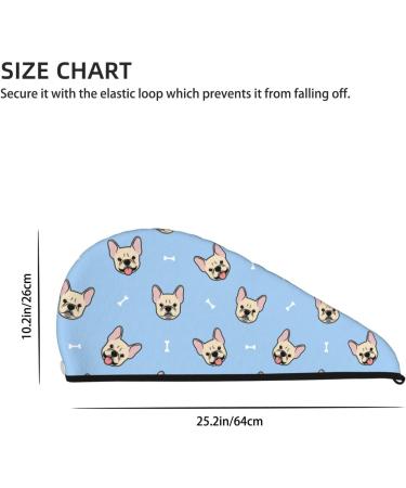 Hair Towel Wrap - Quick Drying Towel Turban for Effortless Style | Cute French Bulldog Design - Buy Online on GoSupps.com