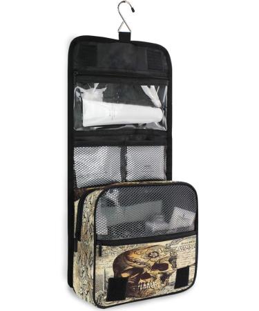 Shop Vintage Floral Skull Cultural Bag | Halloween Travel Wash Organizer for Men & Women - Portable Makeup & Cosmetics Storage with Hooks - Buy Online on GoSupps.com