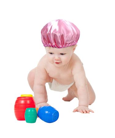 6 Kids Satin Bonnet Sleep Caps - Adjustable Silk Night Hats for Natural Hair (Teens, Toddlers, Babies) - Reversible Colors: Pink, Black, Purple, Rose Red, Blue, Yellow - Buy Online on GoSupps.com