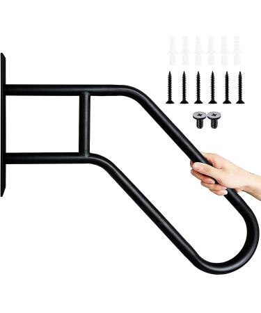 Wall Mounted Handrail for Outdoor Steps U Shaped Metal Stair Railing 28.7" Hand Railings for Indoor or Outdoor 1 to 3 Steps Safety Grab Bars for Garage Porch Garden