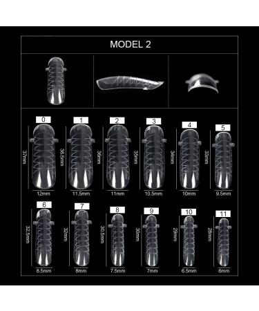 Alexnailart 12 Sizes 120pcs Transparent Nail Tips - Clear Artificial Fingernails with Box | International Shipping - Buy Online on GoSupps.com