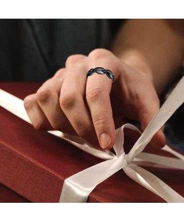 Vicmag Women Adjustable Copper Magnetic Rings - 2PCS 7X Magnets, 3500 Gauss, Pure Copper, Leaf Black - Jewelry Gift Box Included - Buy Online on GoSupps.com