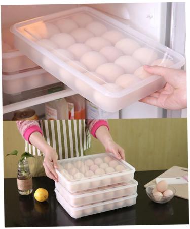 Zerodeko Covered Egg Holder 24 Egg Storage Container Fridge Containers Egg Rack for Refrigerator Egg Holder Tray Food re-usable - Buy Online on GoSupps.com