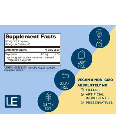 Life Enhancement Triple Magnesium Complex Supplement 325mg - Calm Focus and Sleep Support - 90 Capsules - Buy Online on GoSupps.com
