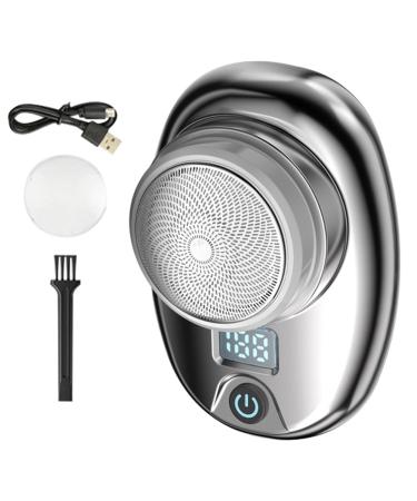 Rheross Mini -Reiserasierer for men in pocket format washable rechargeable portable pain -free trimmer easy to use silver