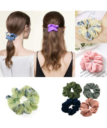 12PCS Velvet Scrunchies Hair Ties Set - Elastic Hair Bands for Women & Girls - Perfect Rubber Bands for All Hair Types - Buy Online on GoSupps.com