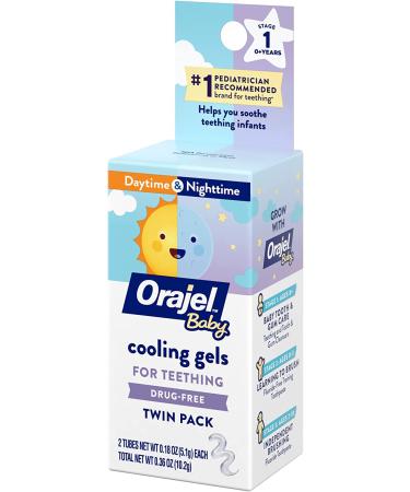 Orajel Baby Non-Medicated Cooling Gels for Teething - Daytime and Nighttime Relief | 2 Tubes, 0.18 oz each - Buy Online on GoSupps.com