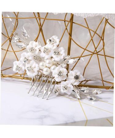 Angoily Bridal Comb Pearl Trim Continuous Spray Bottle Wedding Ceremony Decorations Pearl Decor Wedding Decor Tiara Hair Flower Head Polymer Clay White Bride - Buy Online on GoSupps.com