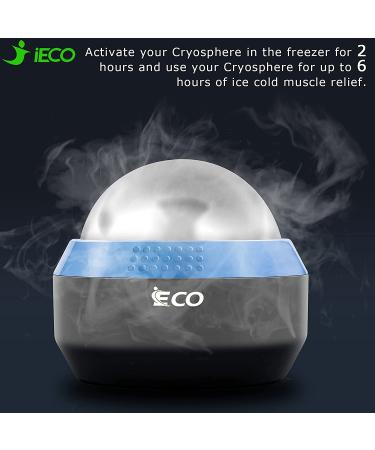 iECO Cryosphere Cold Massage Roller Ball - Myofascial Release & Trigger Point Therapy for Muscle Knots - Deep Tissue Ice Massager in Gray+Blue - Buy Online on GoSupps.com