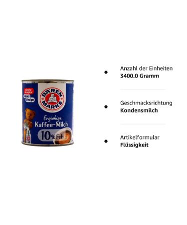 B renmarke Condensed Milk 10% - 10-Pack (10 x 340g) | Premium Quality for Baking & Cooking | International Shipping Available - Buy Online on GoSupps.com