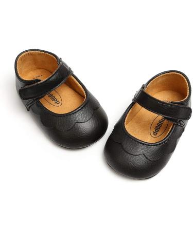 MASOCIO Baby Girl Mary Jane Shoes | Anti-Slip First Walking Shoes 6-12 Months - Black - Buy Online on GoSupps.com