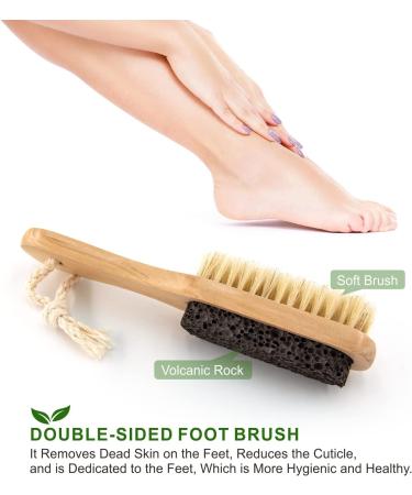 Dry Brushing Body Brush Set of 5  Natural Bristle Body Brush with Detachable Long Handle  Face Brush  Pumice Stone for Feet  Back Scrubber  Cellulite Massager Brush for Cellulite  Lymphatic Drainage wood-1 - Buy Online on GoSupps.com