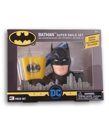 Batman Super Smile Set - Toothbrush Holder, Toothbrush & Rinse Cup