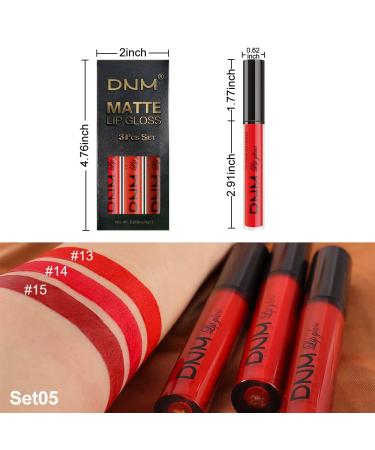 AMY'S DIARY 3Pcs Dark Bright Red Matte Liquid Lipstick Set | Long Lasting Waterproof Formula for Women - Buy Online on GoSupps.com