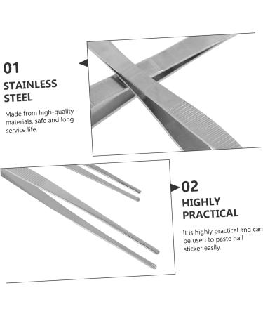 Beavorty 4pcs Tweezers Set - Jigsaw Round Head Stainless Steel Clips for Precision Work - Ideal for Crafting & DIY - Buy Online on GoSupps.com