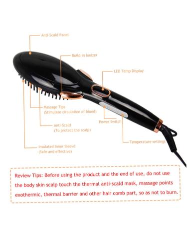 Hair Straightener Brush - Anti-Scald Heating Comb with Adjustable Temperature for Effortless Styling | International Shipping Available - Buy Online on GoSupps.com