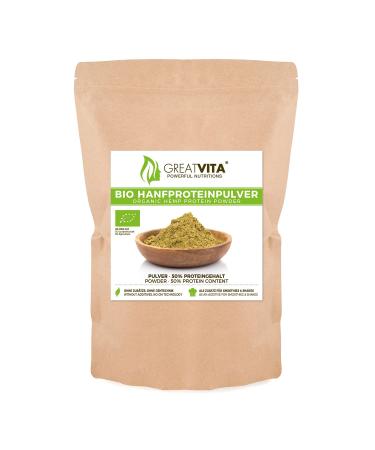 Organic Hemp Protein Powder 1000g | Premium Quality - high protein content/natural protein/GreatVita