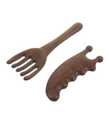 2pi ces Peigne De Massage Bois De Santal Pour Cheveux Masseur De Chevelu Guasha Outil De Soins Capillaires Avec Poign e Ergonomique