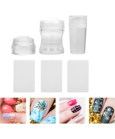3 Sets Nail Art Silicone Stamp Diy Nail Art Supplies Transparent Nail Stamper Silicone Nail Stamper Head Manicure Kit Silicone Stampers Silica Gel The Se Frosted Sealing Ring - Buy Online on GoSupps.com