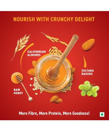 Bagrry's Crunchy Muesli Bo te de 200 g | 40 % d'avoine riche en fibres avec son | 82 % de c r ales amandes raisins secs et miel | c r ales de petit d jeuner | riche en prot ines | c r ales Miel 200 g (Lot de 1) - Buy Online on GoSupps.com