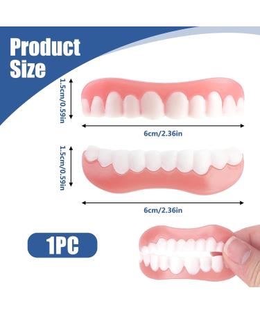 2 Pairs Cosmetic Denture Natural Fake Tooth To Place Perfect Smile Denture Fake Temporary Dental Appliance Upper And Lower Denture For Men Women With Bad Teeth - Buy Online on GoSupps.com