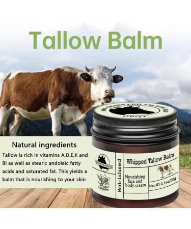 Organic Grass Fed Tallow Balm - Deeply Nourishing for Face & Body Tallow Cream Moisturizing Skin Care Cream for Dry Skin - Buy Online on GoSupps.com