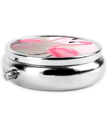 Buy Love Flamingoround 3 Compartment Portable Pill Box Organizer | Travel-Friendly Round Pill Box - International Shipping Available - Buy Online on GoSupps.com