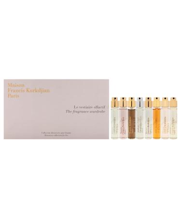 Maison Francis Kurkdjian The Fragrance Wardrobe For Her for Women - 8 Pc Gift Set 8 x 0.37oz EDP Spray Aqua Media Cologne forte A la rose 724 Petit Matin Gentle Fluidity Gold OUD Satin