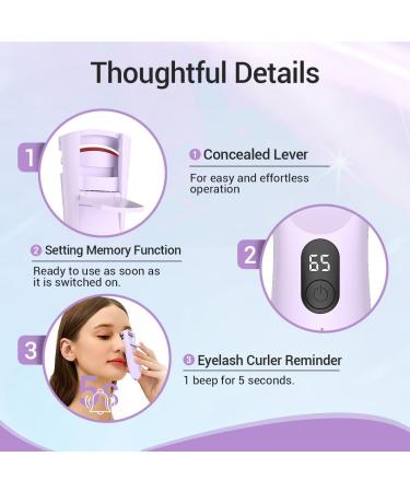 TOUCHBeauty AG-2316EU Heated Eyelash Curler with LED Display Electric Eyelash Curler with 3 Temperature Settings Natural Swing with Heating Silicone 10s Fast Heating and Long Durability - Buy Online on GoSupps.com
