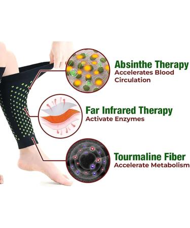 Swellguard Self-Heating Lymphatic Sleeves - Tourmaline Acupressure Knee Pads (XL 80-100kg) - 2 Pairs for Enhanced Comfort & Recovery - Buy Online on GoSupps.com