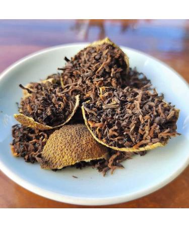 HELLOYOUNG 500g Th noir Pu-erh cuit m lang l' corce d'orange et de mandarine Aliment vert biologique chinois arri re-go t sucr de longue dur e - Buy Online on GoSupps.com