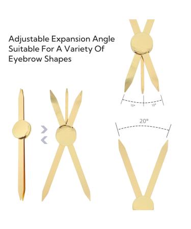 Adjustable Eyebrow Ruler - Accurate Positioning Stainless Steel Brow Measuring Tool | Gold Design | Perfect for Precision Grooming - Buy Online on GoSupps.com