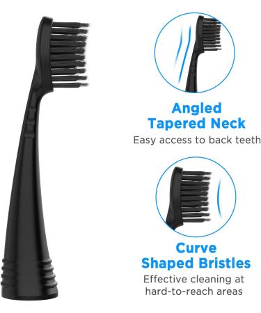 2022 Upgraded Burst Toothbrush Heads, Charcoal Bristles, 8 Count with Covers - Black - Buy Online on GoSupps.com