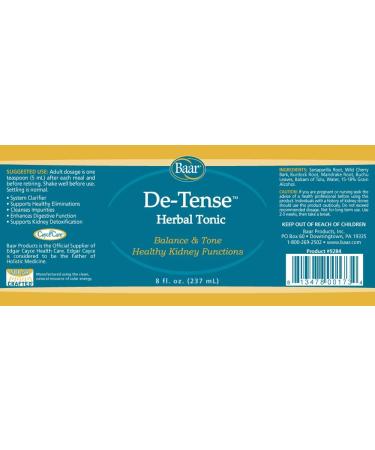 Baar De-Tense Herbal Tonic 8oz - Natural Stress Relief & Relaxation | International Shipping Available - Buy Online on GoSupps.com