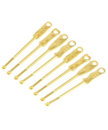 Qtqgoitem 8 Pcs Portable Gold Tone Metal Ear Wax Cleaner Remover Earpicks (Model: 940 7ea f3f f08 50d)