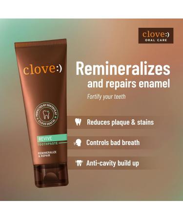 Clo.ve Revive Toothpaste | Enamel Repair & Remineralization | Sensitivity Relief | Fight Gum Diseasse | Triclosan Free | Paraben Free | Peroxide Free | Pack of 1 (100g) - Buy Online on GoSupps.com