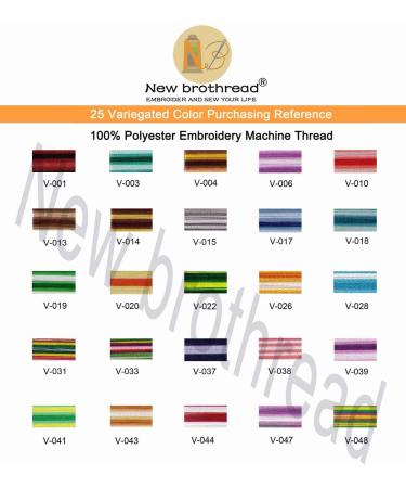 New Brothread 25 Variegated Polyester Embroidery Thread Kit - 500M (550Y) Spools for Brother, Janome, Singer, Pfaff, Bernina, Husqvarna Machines - Buy Online on GoSupps.com