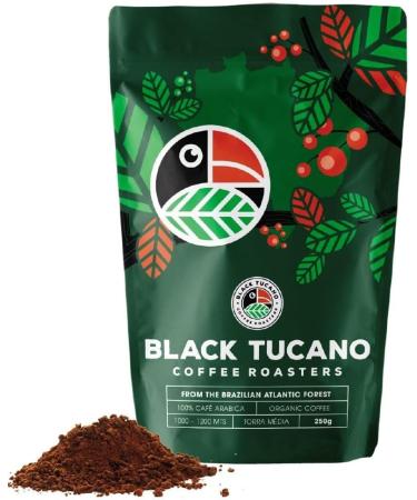 Black Tucano Brazilian Specialty Medium Roast Organic Coffee - Premium 86+ Points - Ground Coffee - 250g 24 Pack - Buy Online on GoSupps.com