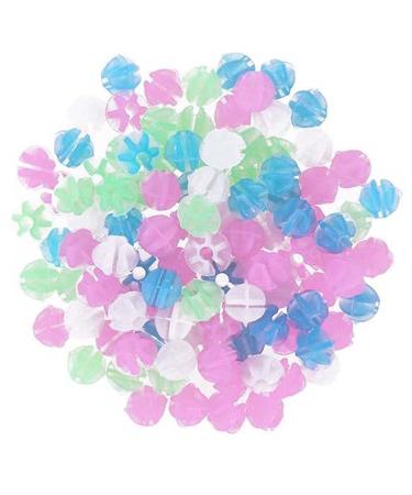 NT-ling Multicoloured Bicycle Spoke Beads, Luminous Plastic Cycling Clip Beads,Bike Spoke Beads Plastic Clip,for Childrens Bicycle Spokes Accessories Wheel Decorations 72 Pieces